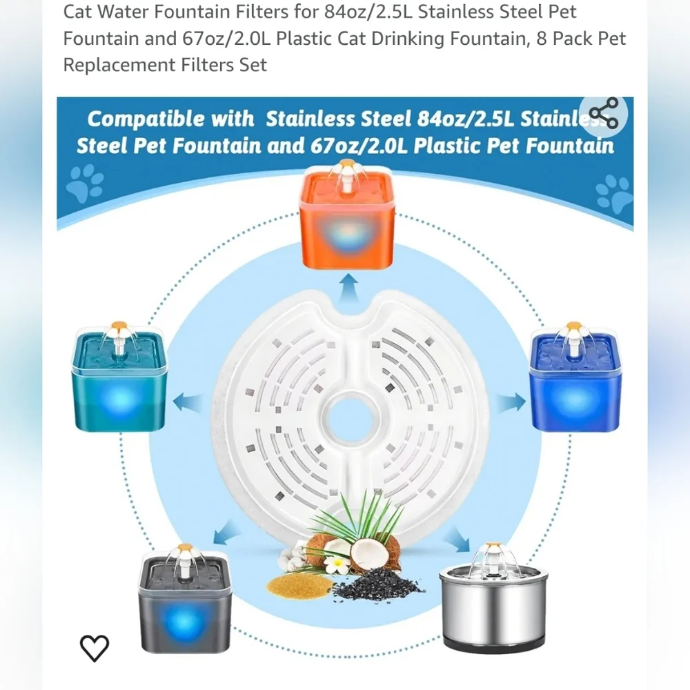 New pet fountain‎ filters 8pack